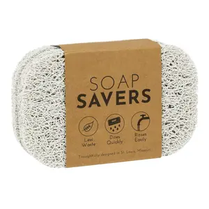 Bar Soap Holder Soap Dish for Kitchen Bathroom, 4 Pack, White, 2.9 inches by 4.4 inches