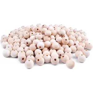 200pcs 12mm Natural Color Round Ball Wood Spacer Beads Jewelry Findings Charms