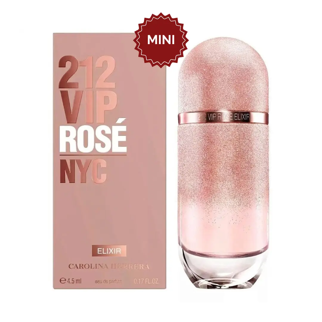 Carolina Herrera 212 VIP Rosé Elixir Mini Eau de Parfum For Women 5ml | Eau de Parfum for Women | Floral Fruity Ambery Travel Size Perfume
