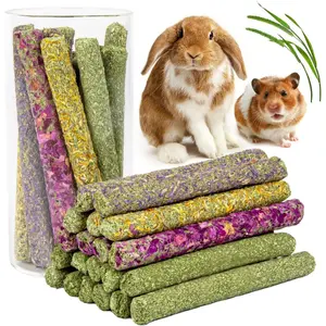 32 Timothy Hay Sticks 320g Rabbit Toys Bunny, Guinea Pig Toys  Hamster Toys for Teeth Handmade Treats and Chews Chinchilla Rat Gerbil