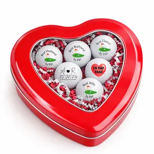 Valentine’s Golf Gift Set for Him Heart Tin Gift Box for Boyfriend Husband Golf Lover Gift with Romantic Charm