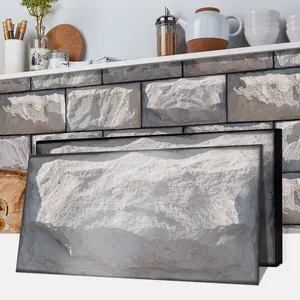 Imitation Brick Pattern Thickened PVC Skin Feel Film, Self-Adhesive Waterproof Wear-Resistant Detachable Sticker for Kitchen Bathroom Wall Renovation