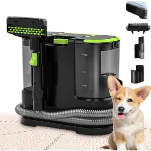 Portable Carpet & Upholstery Cleaner, Deep Cleaning for Rugs, Couch, Curtain,  Interiors Stains, Pet & Family Friendly, 21 Kpa suction with 800W high-performance , 120V (Green)