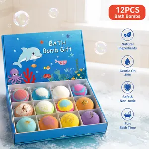 12 Pcs Kids Bath Bomb Gift Set with Surprise Toys Inside | Colorful Fizzy Bubble Balls for Boys & Girls | Safe Non-Toxic Bath Bombs for Fun & Gentle Skin Care