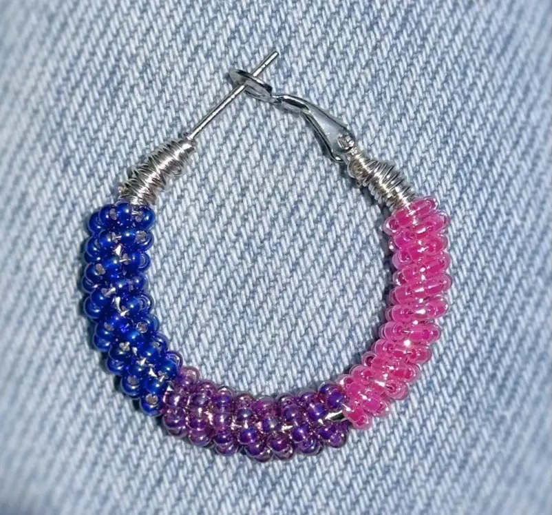 Beaded Pride Earring Set | Bisexual Flag