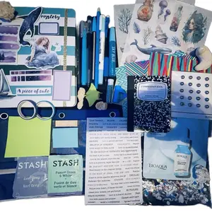 Ocean Themed Journaling Kit Self Care 30+ Items Includes Notebooks Pens Stickers and More for Creative Writing and Art