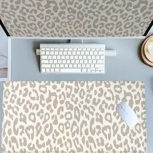Neutral Beige Leopard Print Extended Mouse Pad | Minimalist Animal Print Desk Mat, Non-Slip Large Gaming Pad for Boho Home Office Decor #LeopardPrintDeskPad #NeutralAnimalMat #BohoMinimalistDecor #GamingMousePad #ChicAesthetic
