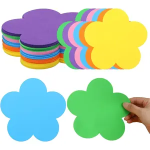 48 Pcs Large Foam Flower Cutouts 6 Inch Colorful Bulletin Board Decor Flower Shape Cutouts DIY Craft Set for Spring Classroom Craft Project Party Supplies Chalkboard Wall Decor