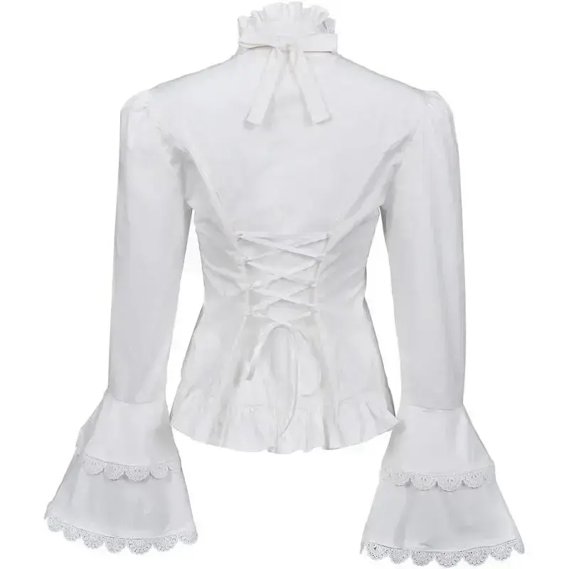 Womens Victorian Blouse Gothic Pirate Shirt Renaissance Blouse Long Sleeve Lotus Ruffle Shirt Can be used with raincoat Womens Victorian Blouse Gothic Pirate Shirt Renaissance Blouse Long Sleeve Lotus Ruffle Shirt Can be used with raincoat