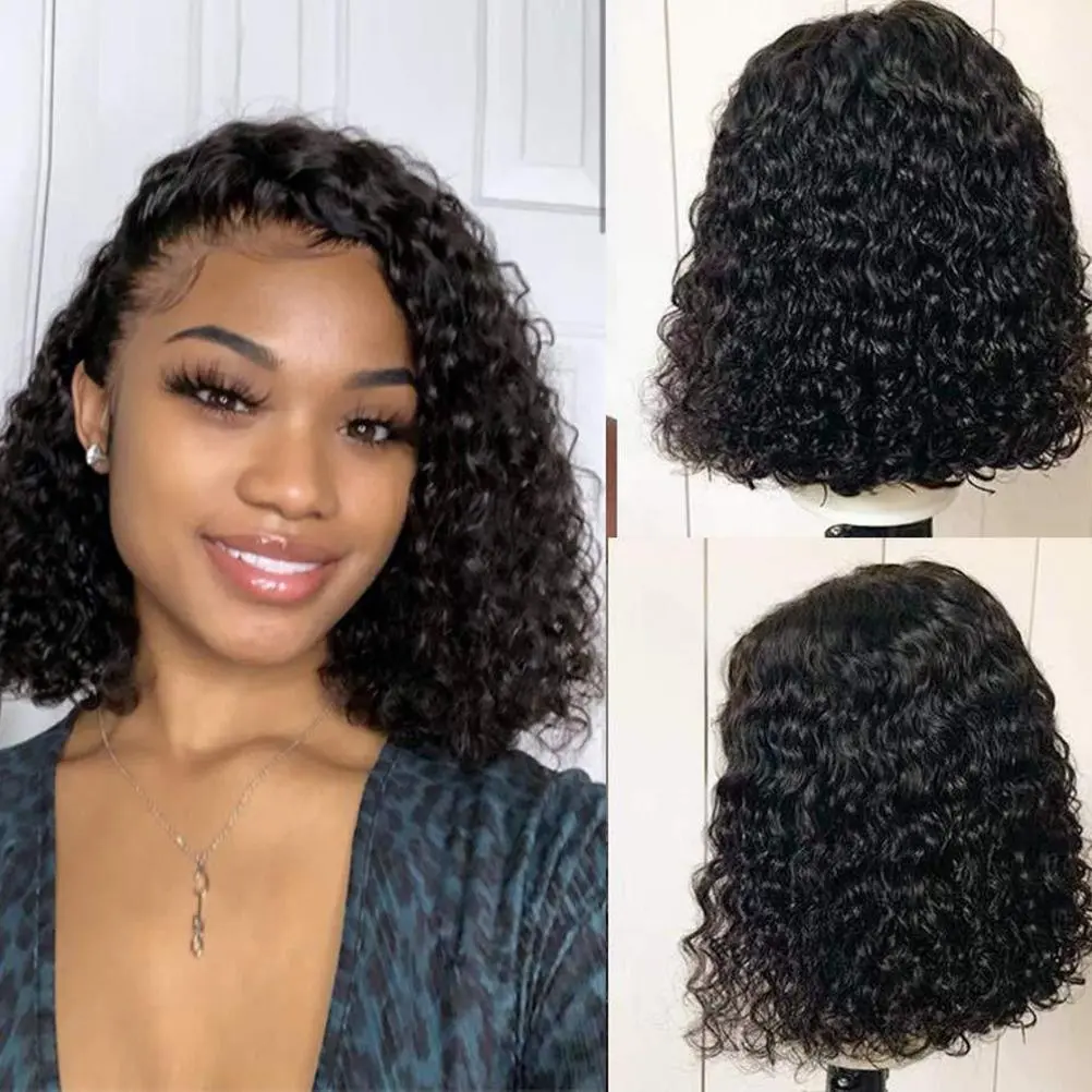 Short Bob Wigs Deep Wave Rose Net Wigs Short Curly Bob Wig Glueless Machine Made Wigs