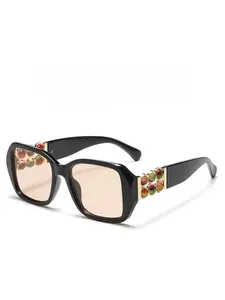 Women Luxury Sunglasses for Women with Rhinestones Sun Glasses Decoration Shades Large Frame Wrap Designer Ladis Glasses 2026