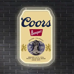 Coors Light Beer Bar Neon Signs for Wall Decor Neon Lights for Bedroom Led Signs Suitable for Man Cave Bar Pub Restaurant Christmas Birthday Party Gift Led Art Wall Decorative Crs Light Bar Sign, 5V Usb Power