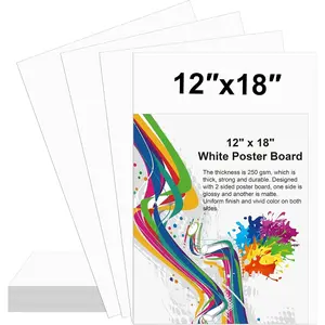 10 Pcs 12" x 18" White 250 GSM Poster Board Paper Bulk Blank Poster Board for Drawing School Arts Craft Projects Presentations Scrapbooking Blank Graphic Display