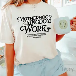 Motherhood is Kingdom Work Shirt, Retro Christian Mom T Shirt, Christian Mothers Day Shirt, Bible Shirt, Christian Mom Shirt