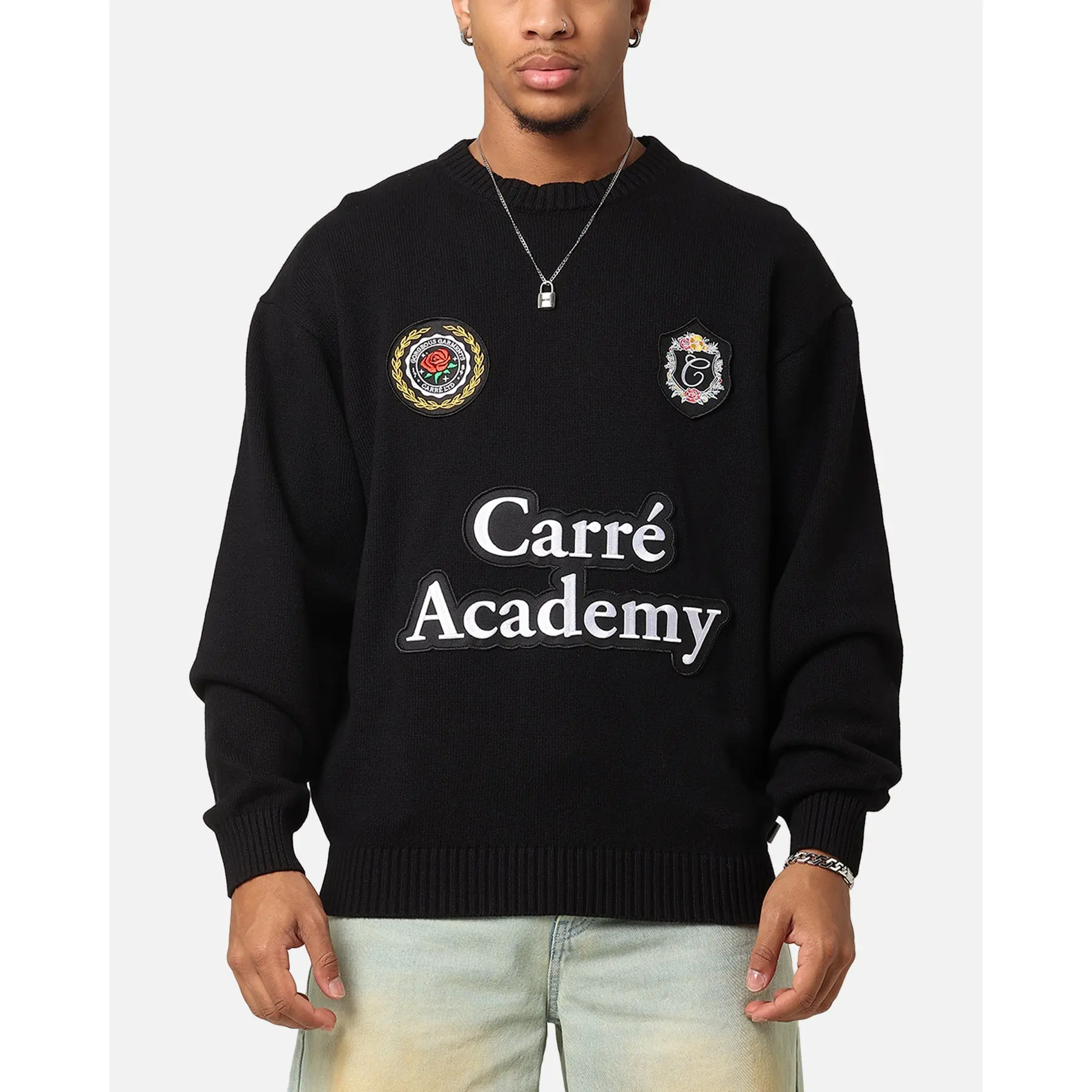 Carre Academy Knitted Sweater Black