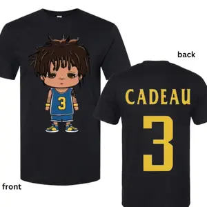 Michigan Wolverines Cadeau #3 Chibi T-Shirt – Cute Cartoon Basketball Player Graphic Tee,Fan Streetwear Cotton Tee for Men Women USA Style