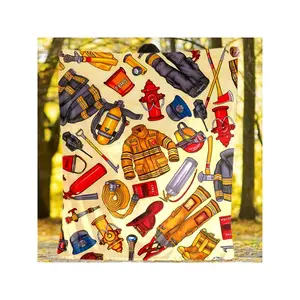 Vibrant Firefighter Gear & Tools Patterned Cozy Throw Blanket