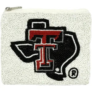 (Licensed) Texas Tech University Beaded Coin Pouch