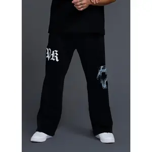 Forever Alpha Black Wide Leg Sweat Pants