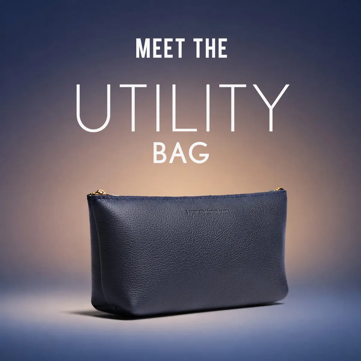 Portland Leather Utility Bag - Real Leather Pouch Insert & Makeup Organizer