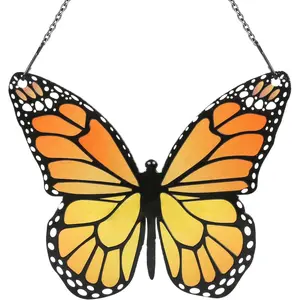 Stained Glass Window  Yellow Butterfly Suncatcher, Butterfly  for Mom, Grandma, Women, for Mom Grandma Birthday