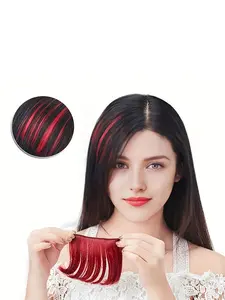 Unisex Adult Clip-In Front Hair Pieces, Thin Resistant Design, Short Fake Bangs & Fringe Extensions, Easy Application for Quick Styling, Synthetic Hairpieces