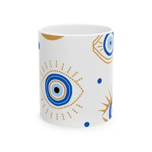 Evil Eye Ceramic Mug, (11oz, 15oz)