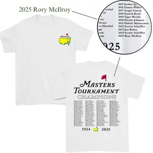 Masters 2025 Tournament Rory McIlroy Champion Shirt for Men and Women – Vintage Graphic Cotton Tee, Golf Legends List, Trendy Golf Apparel
