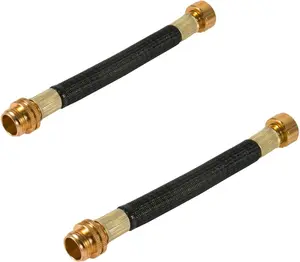 2 count 0.8ft Garden Hose Extension Flexible Hose Adapter Short Connector Hose with Integrated Spiral Tube for Hose Reel/RV/Dehumidifier (2)