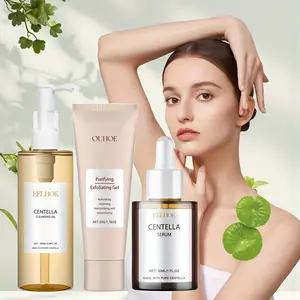 3-part skincare set, Skin care products, travel set with essence, face cleaning and makeup removal, beauty essentials compact set, moisturizing and cleansing, creating smooth and delicate effect, and giving gifts to girlfriends, mothers and Qixi