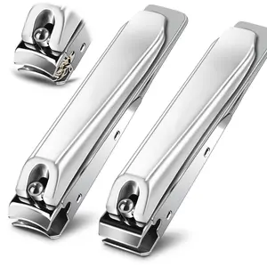 Nail Clippers for Thick Nails – 2 Pack Heavy Duty Toenail & Fingernail Clippers, Precision Stainless Steel Nail Cutter Set for Men