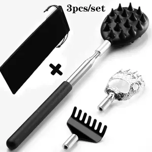 Adjustable Cactus Back Scratcher with Soft Cloth Bag, 1/4 Inch & 1/2 Inch Spines, Durable PVC Material, 24 Inch Handle, Perfect Gift