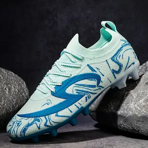 LISM Women's Turquoise/White/Blue AG Stud Cleats - All-Weather -Slip Traction, Turquoise Upper & Sole, Long Spikes for Grass Training, Soccer for Matches, Casual Wear (Comfortable & Durable)