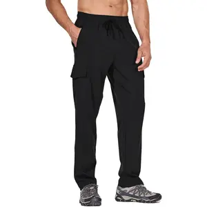 baleaf Men's Hiking Pants Water Resistant Cargo Quick Dry Travel Elastic Waist with Zip Pockets UPF 50+ for Work Running