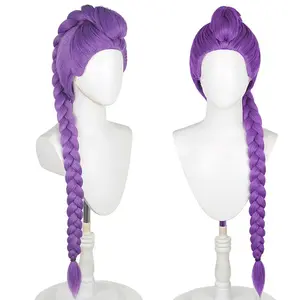 Children's Clothing Wig Cosplay Set, Cosplay suit of the female/male character , purple braided wig set, suitable for Halloween Cosplay props (Rumi Zoe Mira)