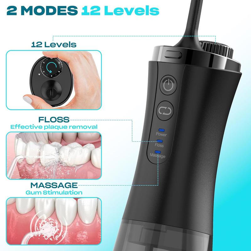 Grift Oral Irrigator Visual Water Flosser C2 with 10 MP Camera, IPX7 Water Tank, 2 Modes, 12 Gears, 350ML Portable Water Tank, Ideal for Gifts - White