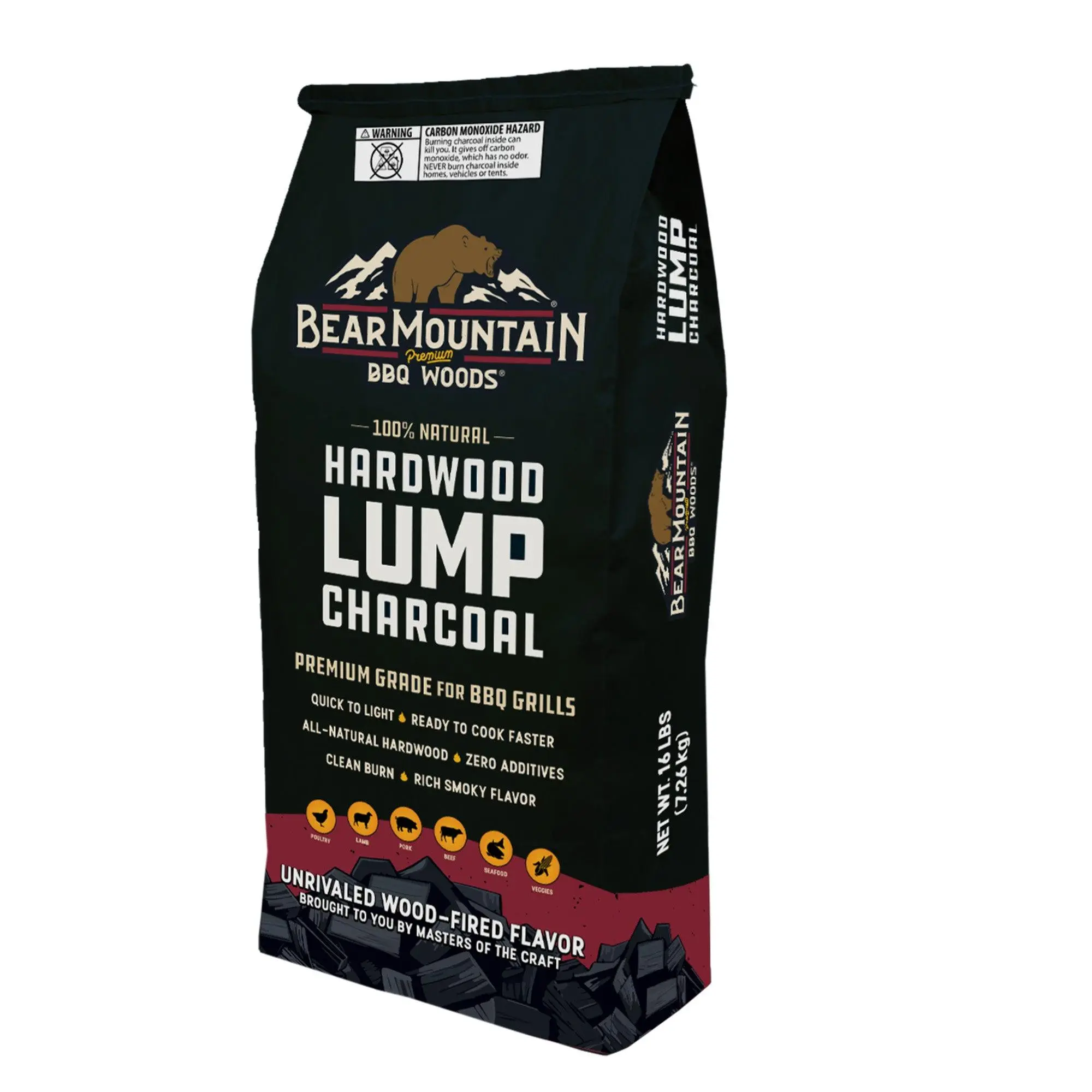 Bear Mountain BBQ Hardwood Lump Charcoal, Premium Grade for BBQ Grills, 16 Lbs Bear Mountain BBQ Hardwood Lump Charcoal, Premium Grade for BBQ Grills, 16 Lbs