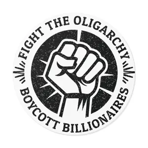 Boycott Billionaires Vinyl Sticker - Fight the Oligarchy, Political Activism Decor, Protest Gear, Laptop Stickers, Eat the Rich Decal, Gift for Activists
