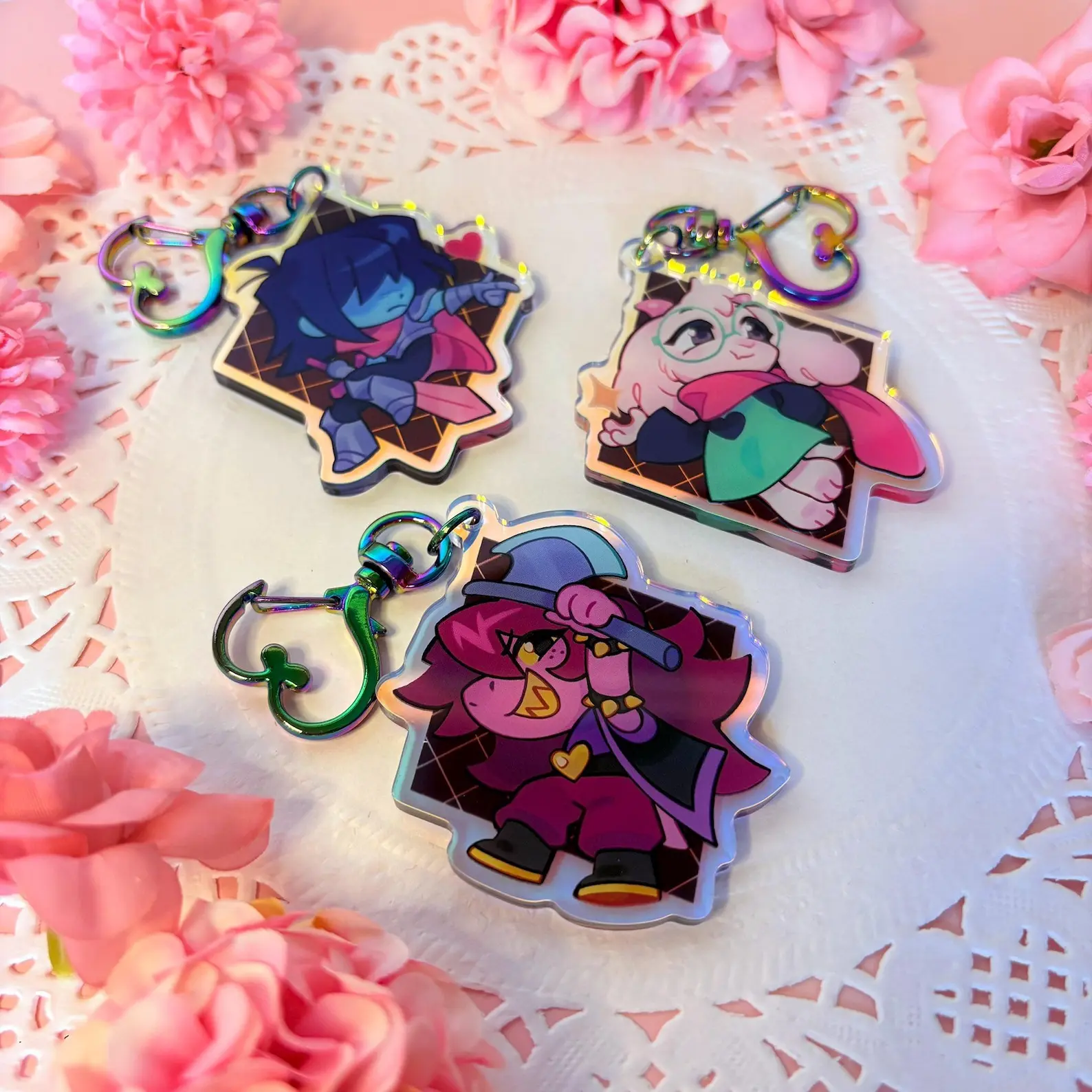 Deltarune Kris Ralsei Susie Rainbow Acrylic Keychains, Great For Daily Use Or As Thoughtful Little Gifts For Your Friends And Yourself