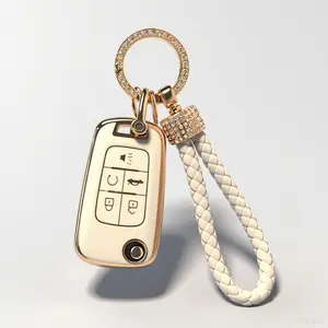 Car Key Fob Cover Key Case Cover for 2010-2019 for CHEVROLET Impala for Camaro Cruze Equinox Malibu Sonic for GMC Terrain for BUICK Regal Verano 4 Buttons