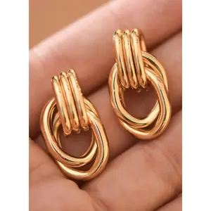 Gold Mia Drop Stud Earrings