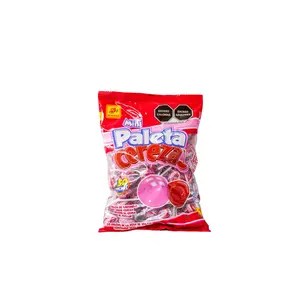 De La Rosa Mini Jumbo Cereza Hard Candy Treats with Chewy Bubble Gum Center Sweet Delicious Cherry Flavor