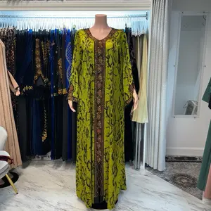 Reptile size design dress with belt and rhinestone for taller ladies