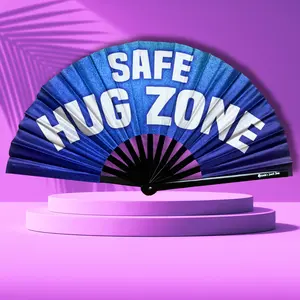 Safe Hug Zone Clack Fan - Sturdy Fabric & High-Quality Bamboo Ribs for Iconic Clack