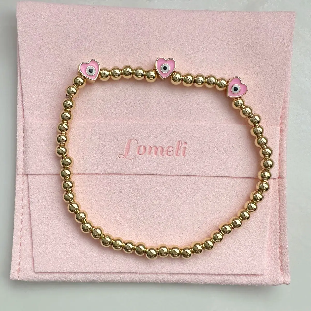 Heart evil eye bracelet