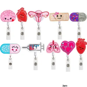 Cute Medical Organ Badge Scroll, Funny Nurse ID Tag Pendant, Ideal for Nurses, Doctors, Students, Certified Nursing Assistants, Healthcare Workers, Funny Badge Reel