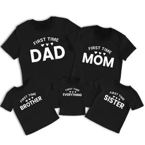 First Time Family Shirts, Group Shirt, Size For All Body, Family Outfits, Matching Tees, Gift For Family T-Shirt Casual Cotton