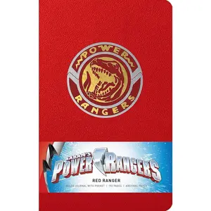 90's Classics Red Ranger Hardcover Ruled Journal, Acid-Free Office Notebook, Collectible Art Office Stationery