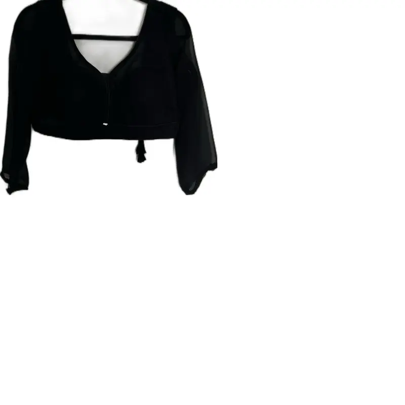 Women's Solid Black Plain Georgette Blouse - Lightweight, Comfortable, Elegant Ready-to-Wear Saree Top for Formal, Casual Wear, Traditional Womenswear