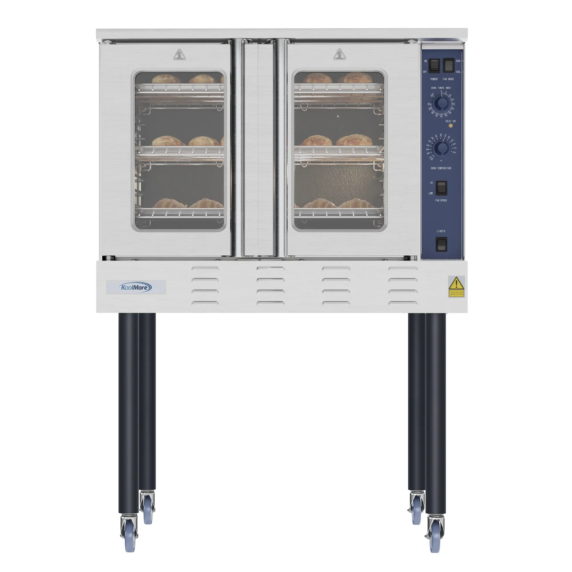 38 in. Full Size Single Deck Commercial Natural Gas Convection Oven 54,000 BTU with Casters (KM-CCO54-NGC)